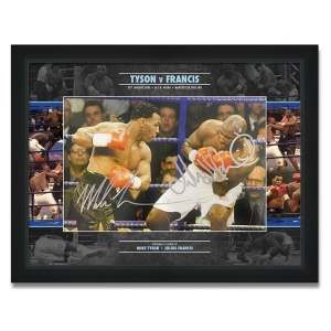 Mike Tyson vs Julius Francis Signed Photo Display 1