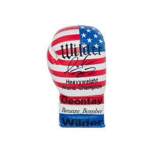 Deontay Wilder Signed Glove – USA Flag