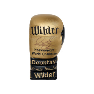 Deontay Wilder Signed Glove – Gold & Black 2