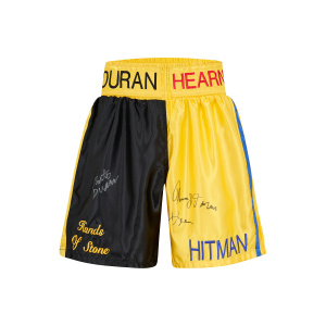 Roberto Duran & Thomas Hearns Signed Trunks
