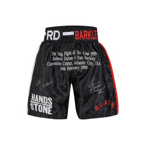 Roberto Duran & Iran Barkley Signed Trunks