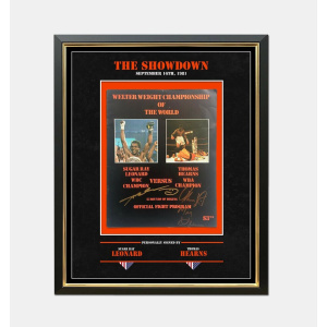 Dual Signed Thomas Hearns & Sugar Ray Leonard Boxing Programme – Framed